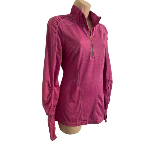 zella small 1/4 zip workout jersey with thumb holes Fitness shirt Activewear - Picture 7 of 9